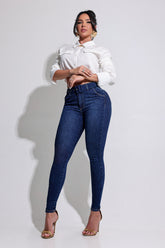 Calça Jeans Modeladora com Cinto - AA81