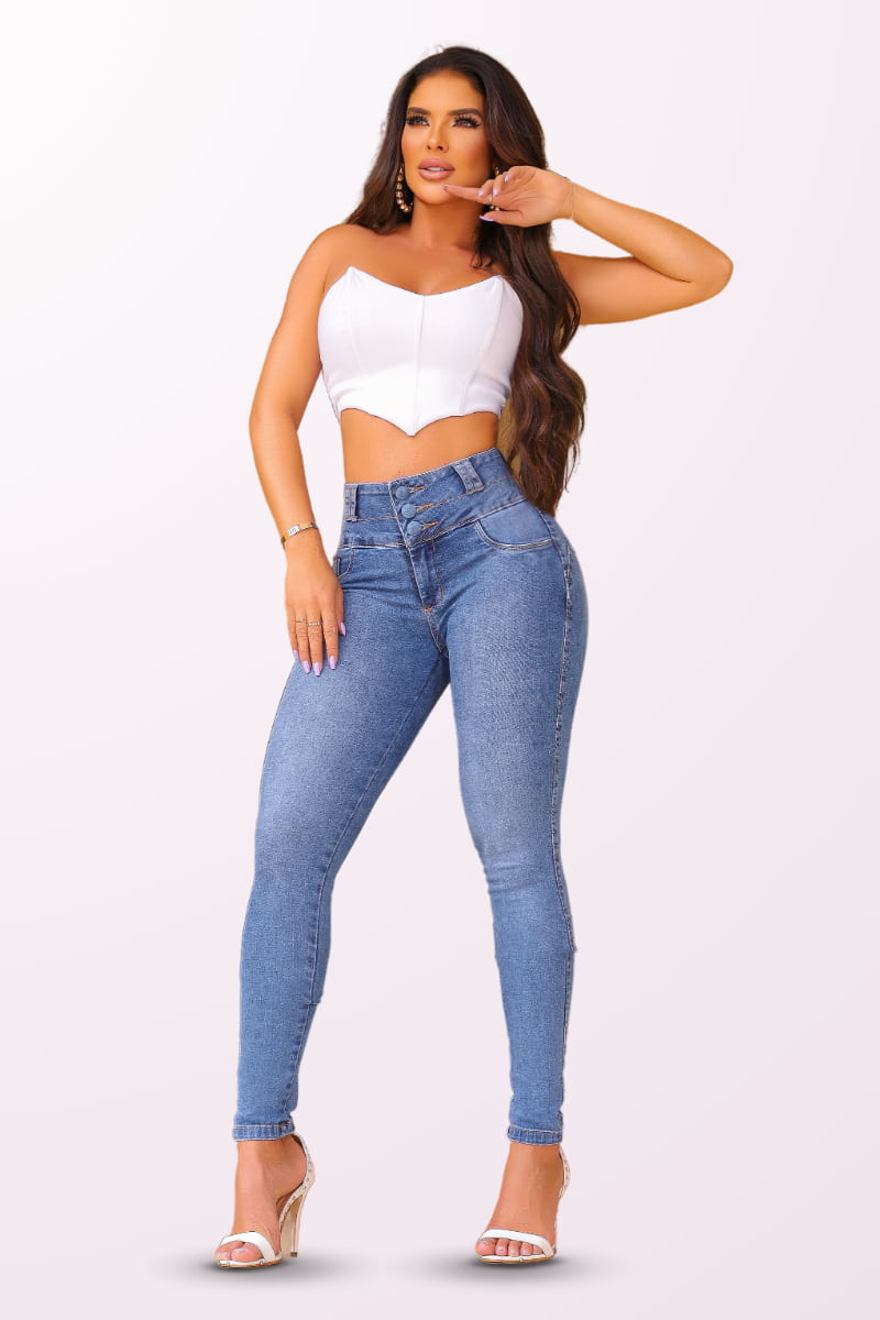 Calça Jeans Modeladora Fatal Mega Bumbum Apaixonante - AA7503