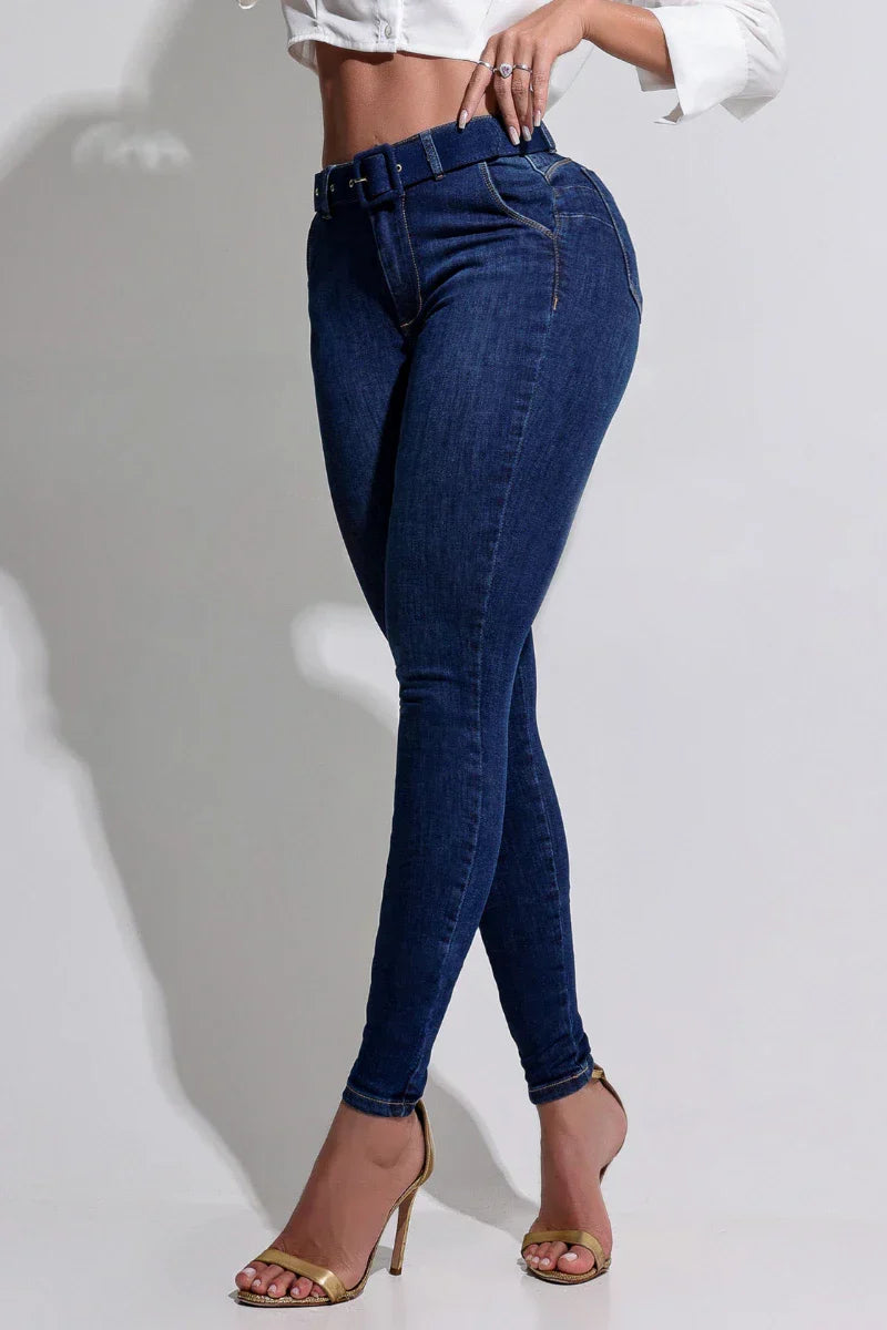 Calça Jeans Modeladora com Cinto - AA81